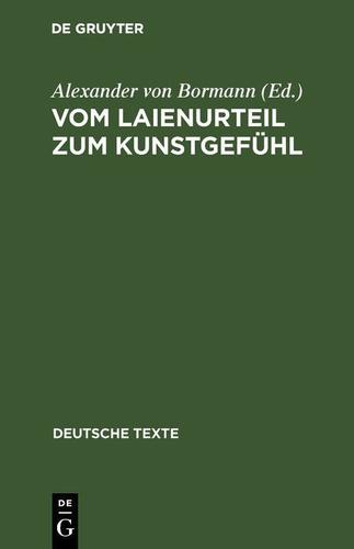 Cover image for Vom Laienurteil zum Kunstgefuhl
