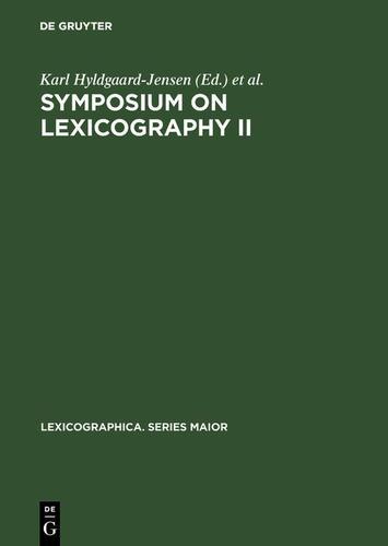 Cover image for Symposium on Lexicography II