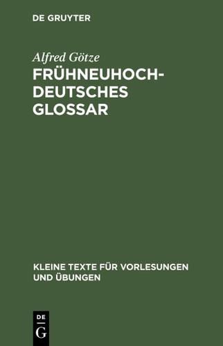 Cover image for Fruhneuhochdeutsches Glossar