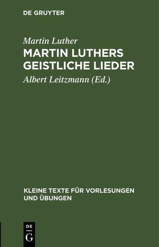 Cover image for Martin Luthers geistliche Lieder