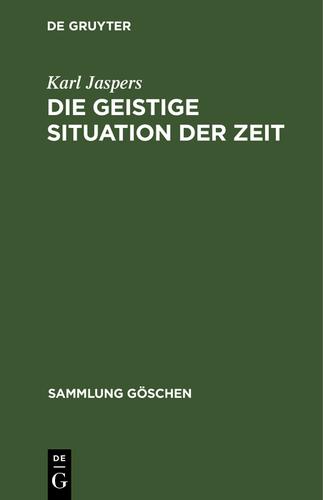 Cover image for Die geistige Situation der Zeit