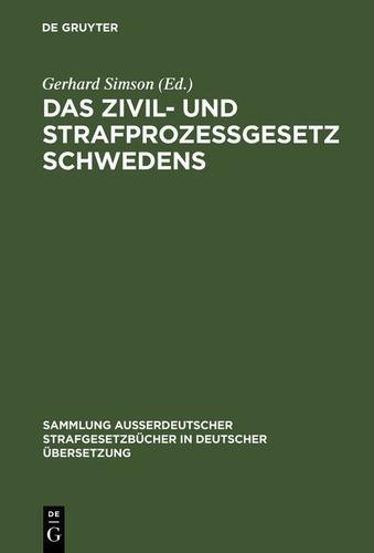 Cover image for Das Zivil- und Strafprozegesetz Schwedens