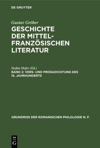 Cover image for Vers- und Prosadichtung des 15. Jahrhunderts