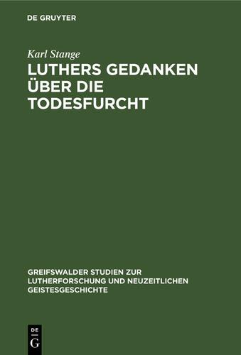 Cover image for Luthers Gedanken uber die Todesfurcht