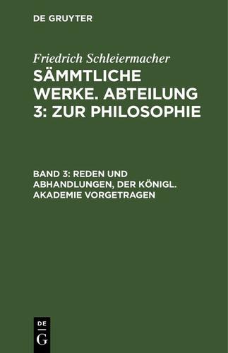 Cover image for Reden und Abhandlungen, der Konigl. Akademie vorgetragen