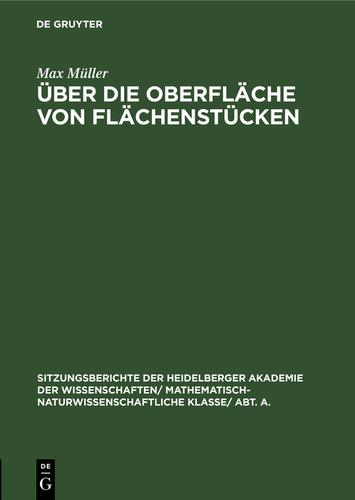 Cover image for Uber die Oberflache von Flachenstucken