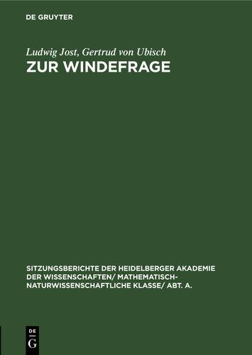 Cover image for Zur Windefrage