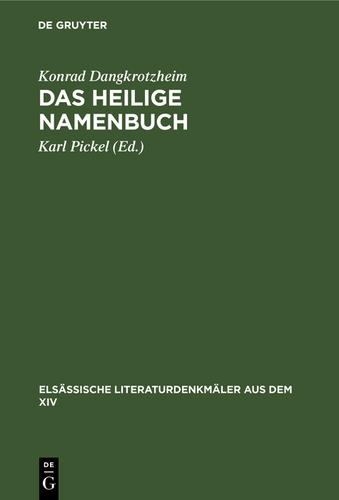 Cover image for Das heilige Namenbuch