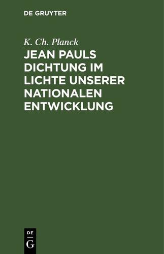 Cover image for Jean Pauls Dichtung im Lichte unserer nationalen Entwicklung