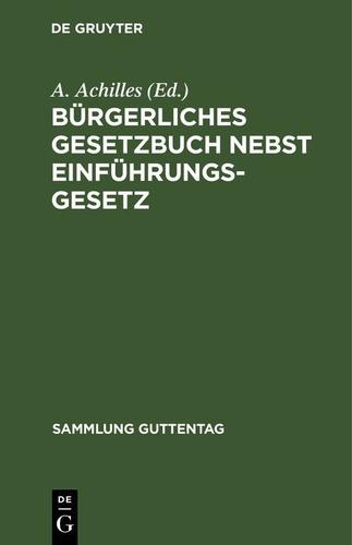 Cover image for Burgerliches Gesetzbuch nebst Einfuhrungsgesetz