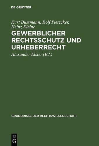 Cover image for Gewerblicher Rechtsschutz und Urheberrecht