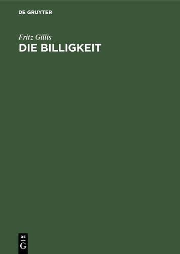 Cover image for Die Billigkeit