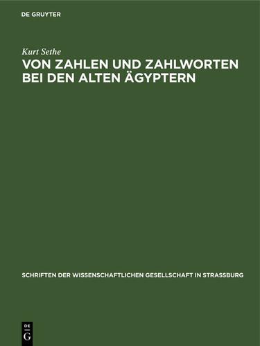 Cover image for Von Zahlen und Zahlworten bei den alten Agyptern