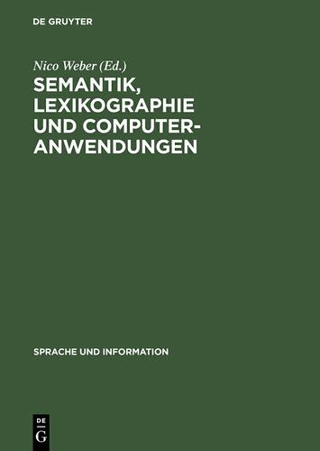 Cover image for Semantik, Lexikographie und Computeranwendungen