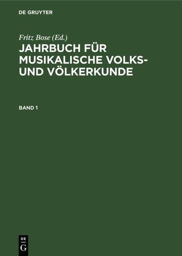 Cover image for Jahrbuch fur musikalische Volks- und Volkerkunde. Band 1