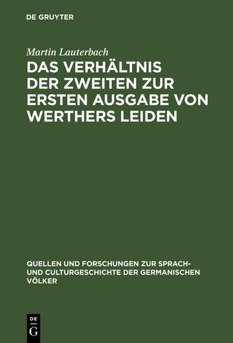 Cover image for Das Verhaltnis der zweiten zur ersten Ausgabe von Werthers Leiden