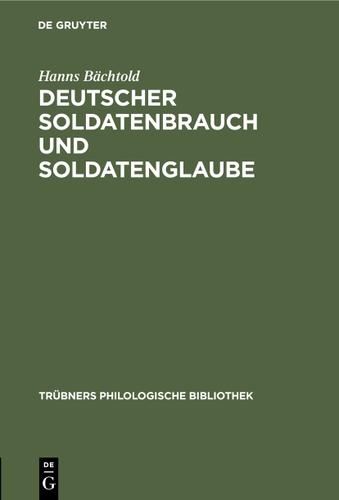 Cover image for Deutscher Soldatenbrauch und Soldatenglaube