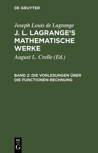 Cover image for Die Vorlesungen uber die Functionen-Rechnung