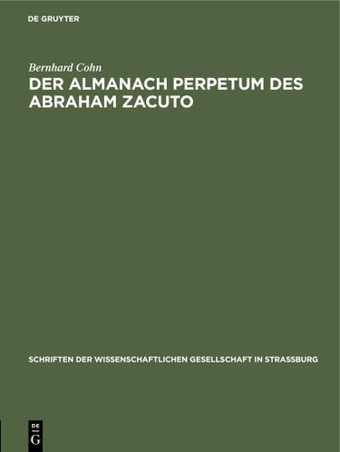 Cover image for Der Almanach perpetum des Abraham Zacuto