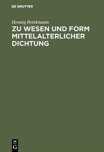 Cover image for Zu Wesen und Form mittelalterlicher Dichtung