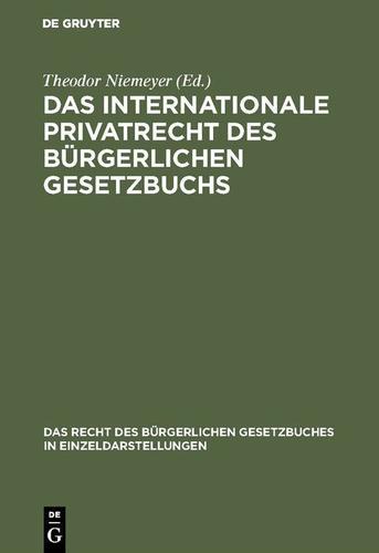 Cover image for Das internationale Privatrecht des Burgerlichen Gesetzbuchs