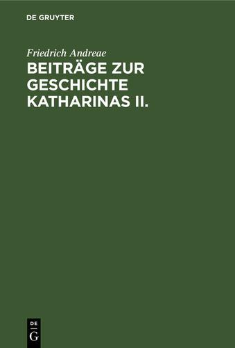 Cover image for Beitrage zur Geschichte Katharinas II.