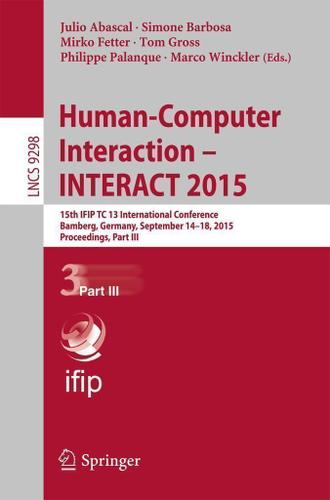 Cover image for Human-Computer Interaction  INTERACT 2015