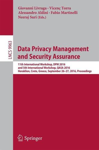 Cover image for Data Privacy Management and Security Assurance