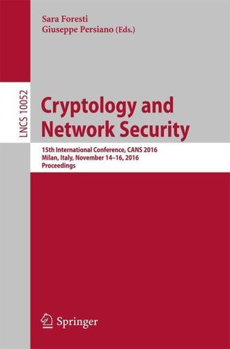 Cover image for Cryptology and Network Security