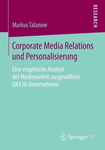 Cover image for Corporate Media Relations und Personalisierung