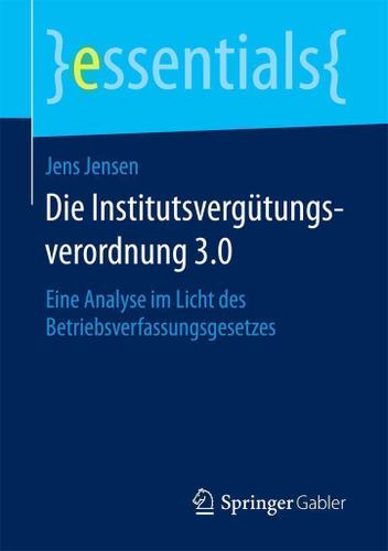 Cover image for Die Institutsvergutungsverordnung 3.0