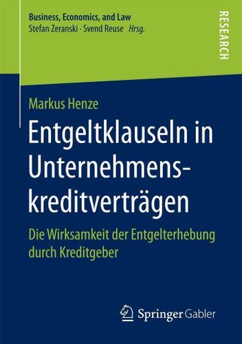 Cover image for Entgeltklauseln in Unternehmenskreditvertragen
