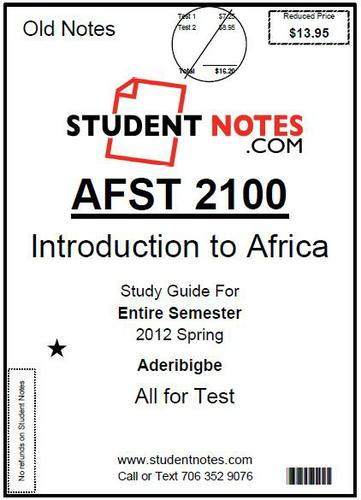 Cover image for AFST 2100 Aderibigbe Entire Semester