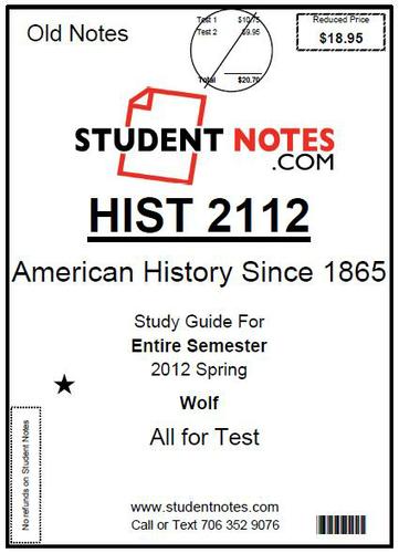 Cover image for HIST 2112 Wolf Entire Semester