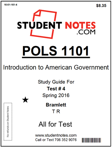 Cover image for POLS 1101 Bramlett Test 4