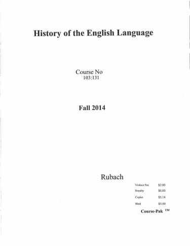 Cover image for History of English Language