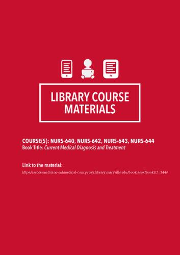 Cover image for Library Course Materials