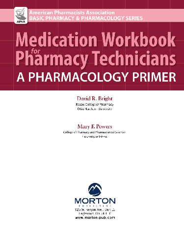 Cover image for Medication Workbook for Pharmacy Technicians: A Pharmacology Primer