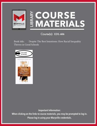 Cover image for Library Course Materials for EDL-606