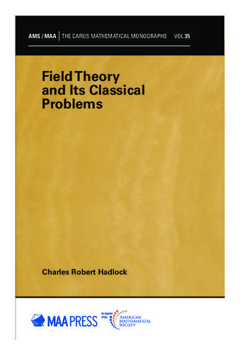 Cover image for Field Theory and Its Classical Problems