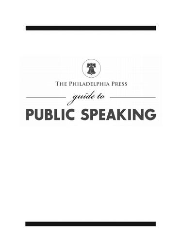 Cover image for Philadelphia Press Guide to Public Speaking