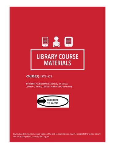 Cover image for Library Course Materials for ISYS475
