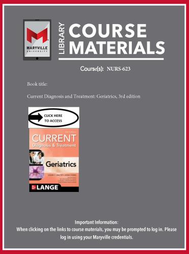 Cover image for Library Course Materials NURS-623